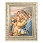 8.25" x 10.25" Silver Ornate Frame with a 6" x 8" Madonna and Child Print