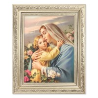 8.25" x 10.25" Silver Ornate Frame with a 6" x 8" Madonna and Child Print