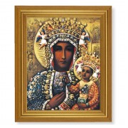 10" x 12" Gold Leaf Finish Beveled Frame with 8" x 10" Our Lady of Czestochowa Textured Art