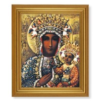 10" x 12" Gold Leaf Finish Beveled Frame with 8" x 10" Our Lady of Czestochowa Textured Art