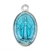25pk - Small Blue Epoxied Miraculous Medal  Sold in inc of 25