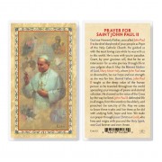 25pk - Saint John Paul Ii  Gold Stamped Laminated Holy Card  Pk 25