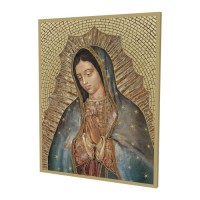 8" x 10" Gold Foil Mosaic Plaque of Our Lady of Guadalupe. 8" x 10" Gold Foil Mosaic Plaque of Our Lady of Guadalupe.