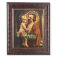 11 1/4" x 13 1/4" Art Deco Frame with an 8" x 10" St. Joseph with Jesus Print