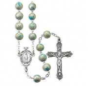 8mm Silver Lava Bead Rosary