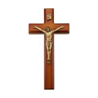 10" Two Tone Cross with Museum Gold Tone Corpus