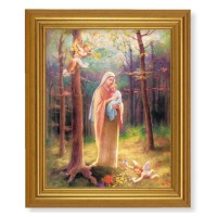 10" x 12" Gold Leaf Finish Beveled Frame with 8" x 10" Madonna of the Woods Textured Art