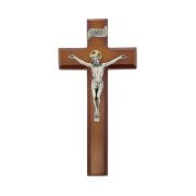 9" Two Tone Cross with Silver and Gold Tone Salerni Corpus