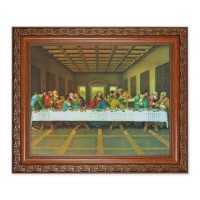 10" x 12" Ornate Wood Frame with an 8" x 10" The Last Supper Print