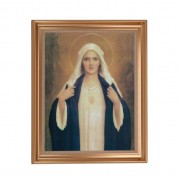 13 1/2" x 16 9/16" Gold Leaf Antique Finished Frame with 11" x 14" Chambers: Immaculate Heart of Mary Textured Art