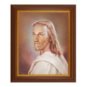 10 1/2" x 12 1/2" Walnut Finish Beveled Frame with 8" x 10" Head of Christ Textured Art 10 1/2" x 12 1/2" Walnut Finish Beveled Frame with 8" x 10" Head of Christ Textured Art