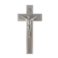 9" Grey Cross with Fine Pewter Corpus 9" Grey Cross with Fine Pewter Corpus