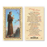 25pk - Saint Francis Prayer For Peace Gold Stamped Laminated Holy Card  Pk 25