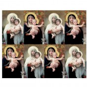 Aurora Mother and Child Eight-Up Micro Perforated Bulk Prayer-Cards  - 125 sheets (1000 total cards)