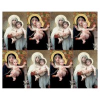 Aurora Mother and Child Eight-Up Micro Perforated Bulk Prayer-Cards  - 125 sheets (1000 total cards)