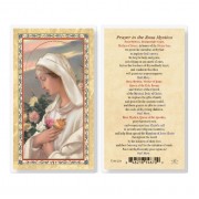 25pk - Rose Mystica  Gold Stamped Laminated Holy Card  Pk 25