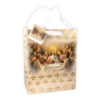 10pk - Gift Bag with Tissue Paper The Last Supper Small 5" x 4" inc of 10