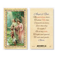 25pk - Guardian Angel - Angel Of God Gold Stamped Laminated Holy Card  Pk 25