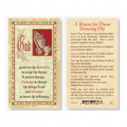 25pk - Prayer For Those Growing Old  Gold Stamped Laminated Holy Card  Pk 25