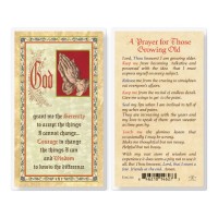 25pk - Prayer For Those Growing Old  Gold Stamped Laminated Holy Card  Pk 25