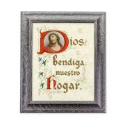 10 1/2" x 12 1/2" Grey Oak Finish Frame with an 8" x 10" House Blessing in Spanish Print