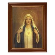 15 1/2" x 19 1/2" Walnut Finish Frame with Gold Accent and a 12" x 16" Chambers: Immaculate Heart of Mary Textured Art