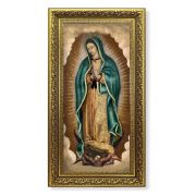 14.5" x 26" Antique Gold Leaf Frame with 10" x 20" Our Lady of Guadalupe Print