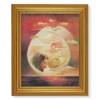 10" x 12" Gold Leaf Finish Beveled Frame with 8" x 10" Holy Spirit (Segura) Textured Art