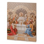 7 1/2" x 10" The Last Supper Gold Embossed Wood Plaque