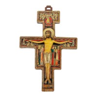 12" Italian 2-D San Damiano Wood Cross