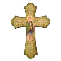 Saint Patrick 12" Laser Cut Wood Vintage Cross