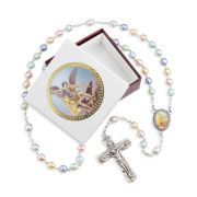 Multicolored St. Michael Glass Rosary