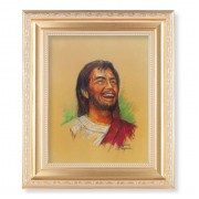 10 1/4" x 12 1/4" Satin Gold Frame with an 8" x 10" Laughing Jesus Print