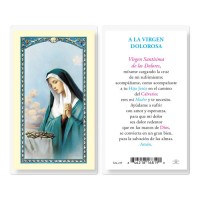 25pk - A La Virgin Dolorosa Spanish Laminated Holy Card Pk 25
