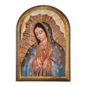 3 3/4" x 5" Our Lady of Guadalupe Bust Wood Arched Plaque