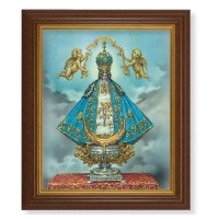 10 1/2" x 12 1/2" Walnut Finish Beveled Frame with 8" x 10" Virgen de San Juan Textured Art