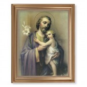 13 1/2" x 16 9/16" Gold Leaf Antique Finished Frame with 11" x 14" Saint Joseph Textured Art