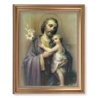 13 1/2" x 16 9/16" Gold Leaf Antique Finished Frame with 11" x 14" Saint Joseph Textured Art 13 1/2" x 16 9/16" Gold Leaf Antique Finished Frame with 11" x 14" Saint Joseph Textured Art
