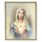 11" x 14" Gold Plaque Frame with a Immaculate Heart of Mary Print