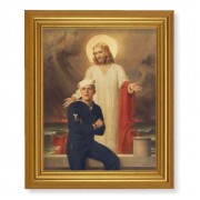 10" x 12" Gold Leaf Finish Beveled Frame with 8" x 10" Jesus with Sailor Textured Art