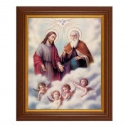 10 1/2" x 12 1/2" Walnut Finish Beveled Frame with 8" x 10" The Trinity Textured Art