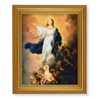 10" x 12" Gold Leaf Finish Beveled Frame with 8" x 10" Immaculate Conception Textured Art
