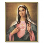 11" x 14" Gold Plaque Frame with a La Fuente: Immaculate Heart of Mary Print