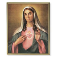11" x 14" Gold Plaque Frame with a La Fuente: Immaculate Heart of Mary Print