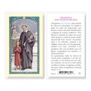 25pk - Oraicion A San Vicente De Paul Laminated Holy Card Pk 25