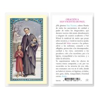 25pk - Oraicion A San Vicente De Paul Laminated Holy Card Pk 25
