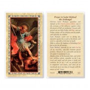 25pk - Prayer To Saint Michael  Gold Stamped Laminated Holy Card  Pk 25