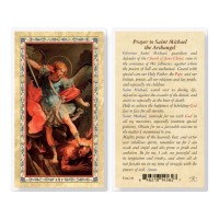 25pk - Prayer To Saint Michael  Gold Stamped Laminated Holy Card  Pk 25
