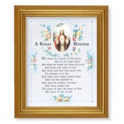 10" x 12" Gold Leaf Finish Beveled Frame with 8" x 10" House Blessing - Sacred Heart of Jesus Textured Art