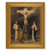 10" x 12" Gold Leaf Finish Beveled Frame with 8" x 10" Chambers: Crucifixion Textured Art